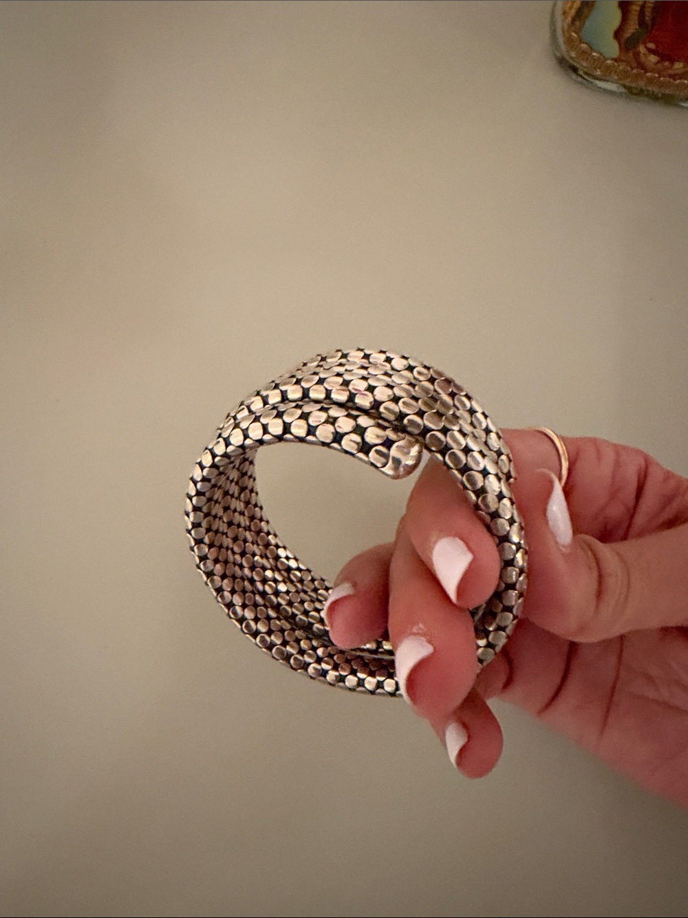 Silver Textured Wrap Bracelet - Women's Jewelry - Picture 3 of 4